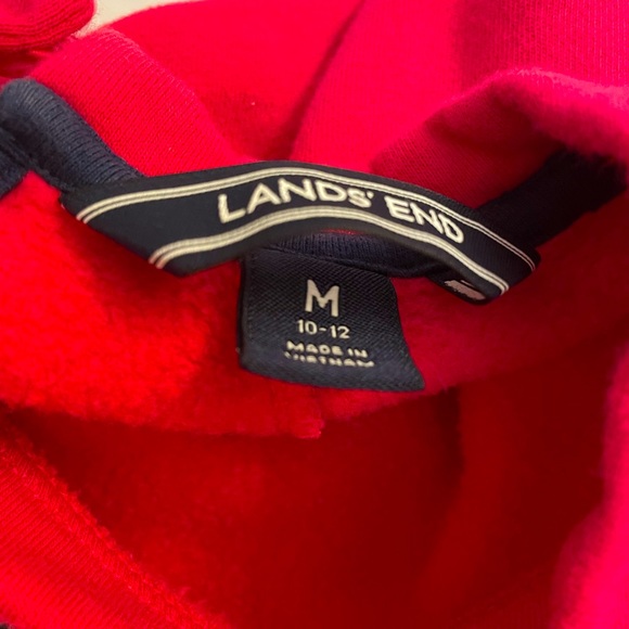 Lands End Medium (10~12) Red Girls Lightweight Sweatshirt - Picture 4 of 7